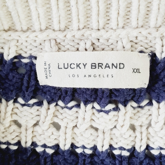 Lucky Brand Striped Slouchy Knit Cardigan XXL Long Sleeve Button Front Sweater - Picture 12 of 13